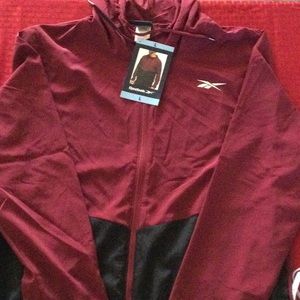 Mens reebok full zip training woven jacket with hood